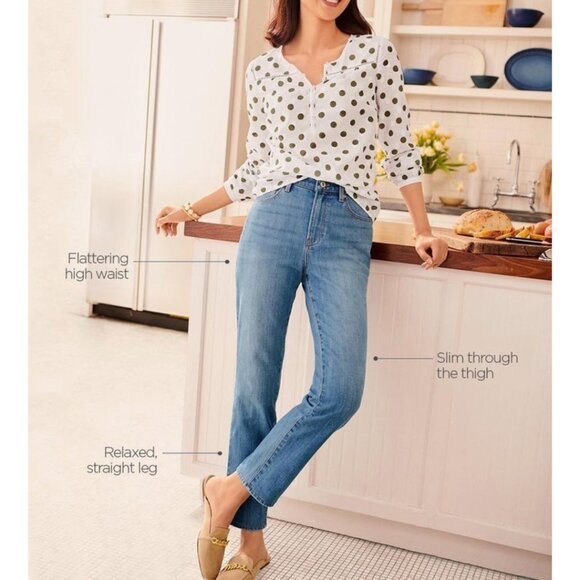 NWOT TALBOTS Womens' Atlas Wash Modern Ankle High Rise Jeans Size 14 Petite - Picture 3 of 7